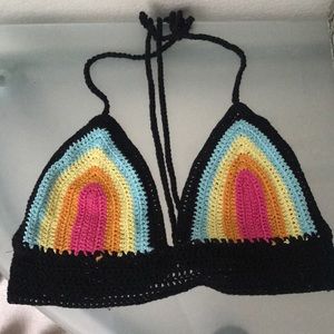 Rainbow crochet top